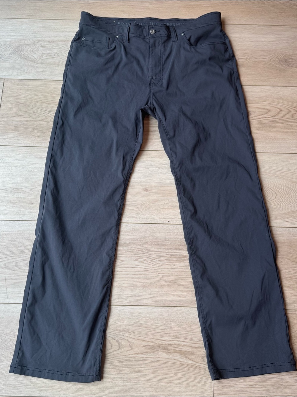 Prana Brion Men’s Slim Fit Pants Charcoal Grey Stretch Performance Size 38x32